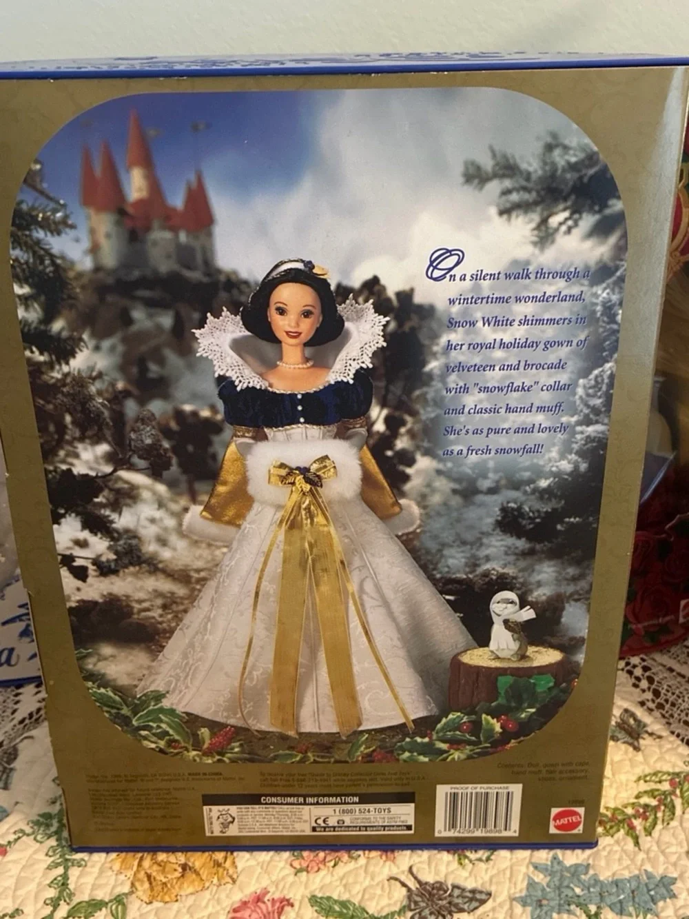 Disney Snow White Holiday Doll in Navy, White & Gold